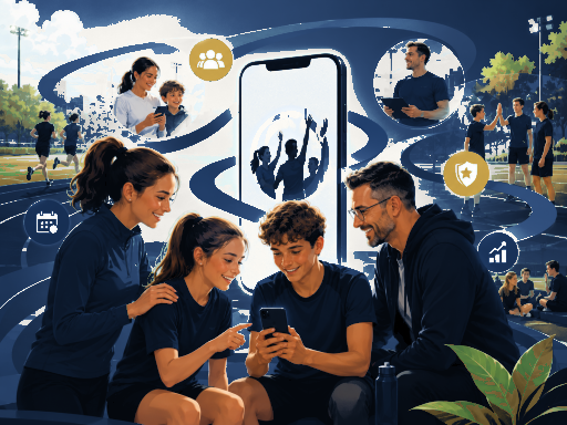 SPRNT alkalmazás digitális sportközösség illusztráció
