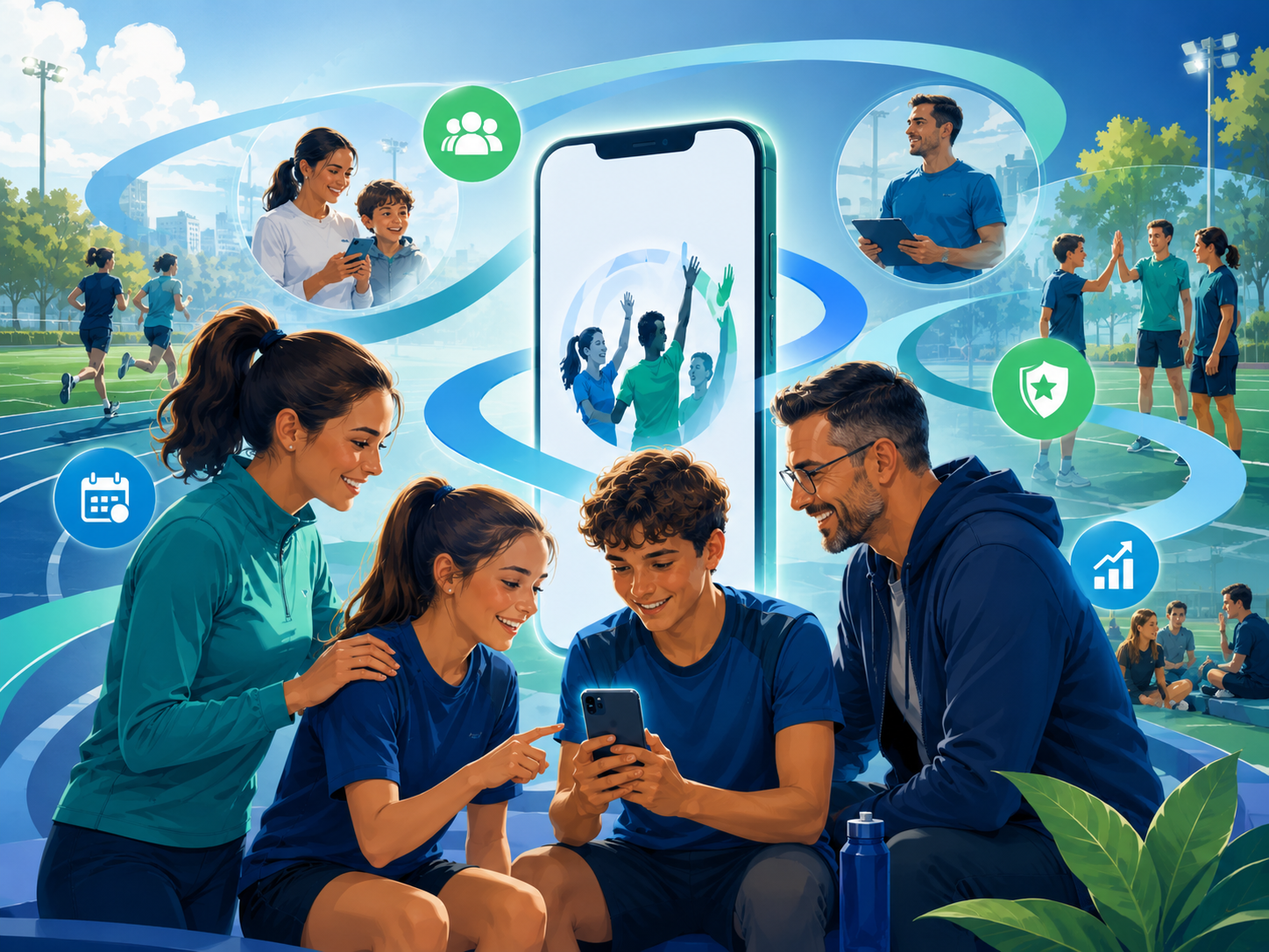 SPRNT App digitális sportközösség illusztráció